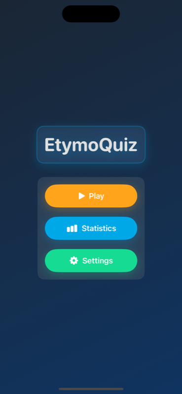 EtymoQuiz main screen